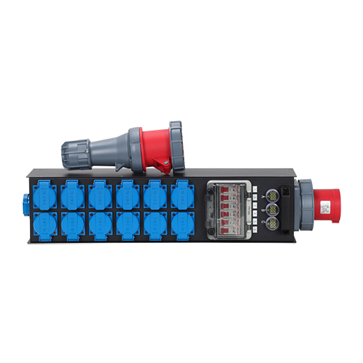 Mini Box 63A 5pin Input and 12 channels EU Plug Output Portable Power Distributor Distribution Equipment